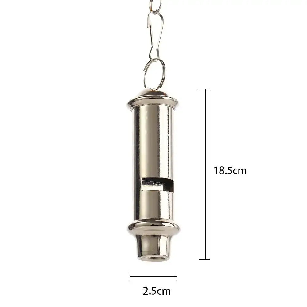 Stainless Steel Metal Whistle with Lanyard