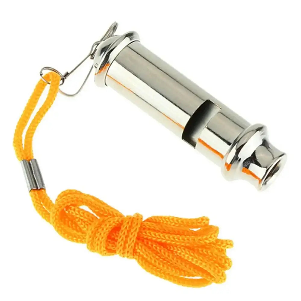 Stainless Steel Metal Whistle with Lanyard