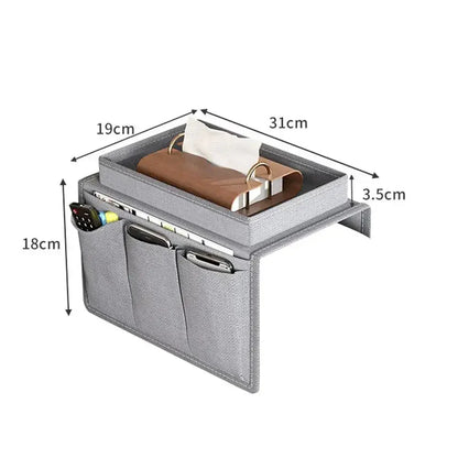Sofa Armrest Organizer with Cup Holder & Storage Pockets