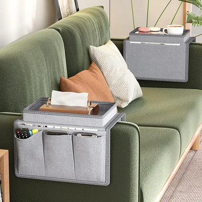 Sofa Armrest Organizer with Cup Holder & Storage Pockets