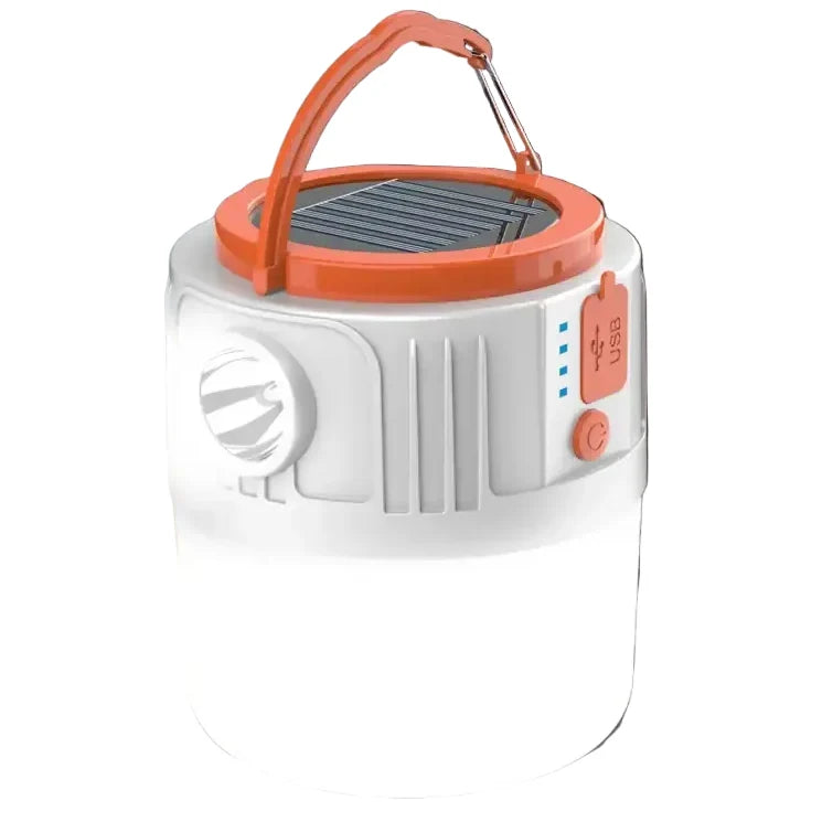Solar LED Camping Lantern with Rechargeable Battery & Phone Charging