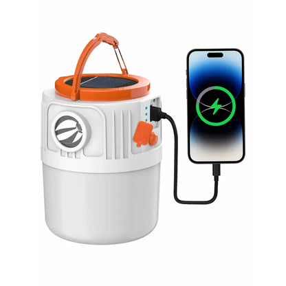 Solar LED Camping Lantern with Rechargeable Battery & Phone Charging