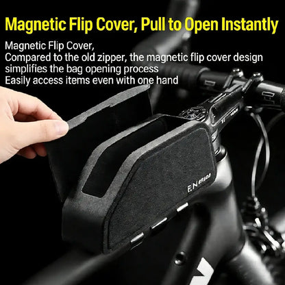 Waterproof Bike Frame Bag with Magnetic Flap