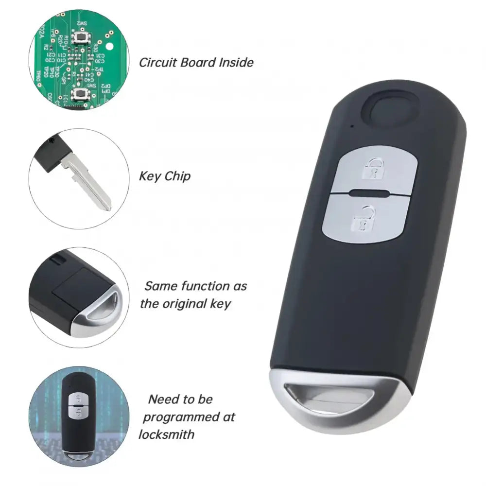 2/3-Button Smart Remote Key Fob 433MHz ID49 for Mazda Axela & Atenza