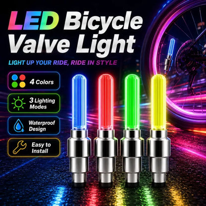 2-8PCS Waterproof LED Bicycle Spoke & Valve Cap Lights