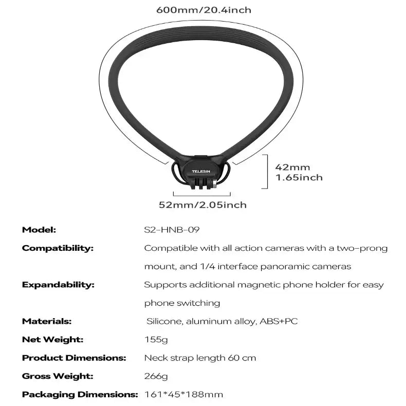 2-in-1 Action Camera Neck Mount