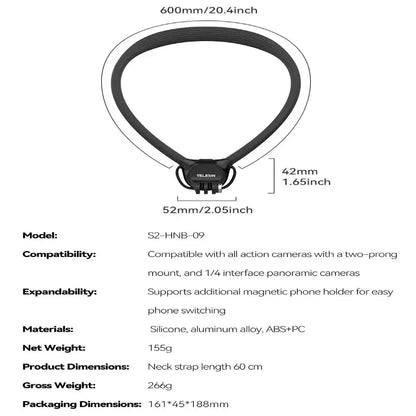 2-in-1 Action Camera Neck Mount