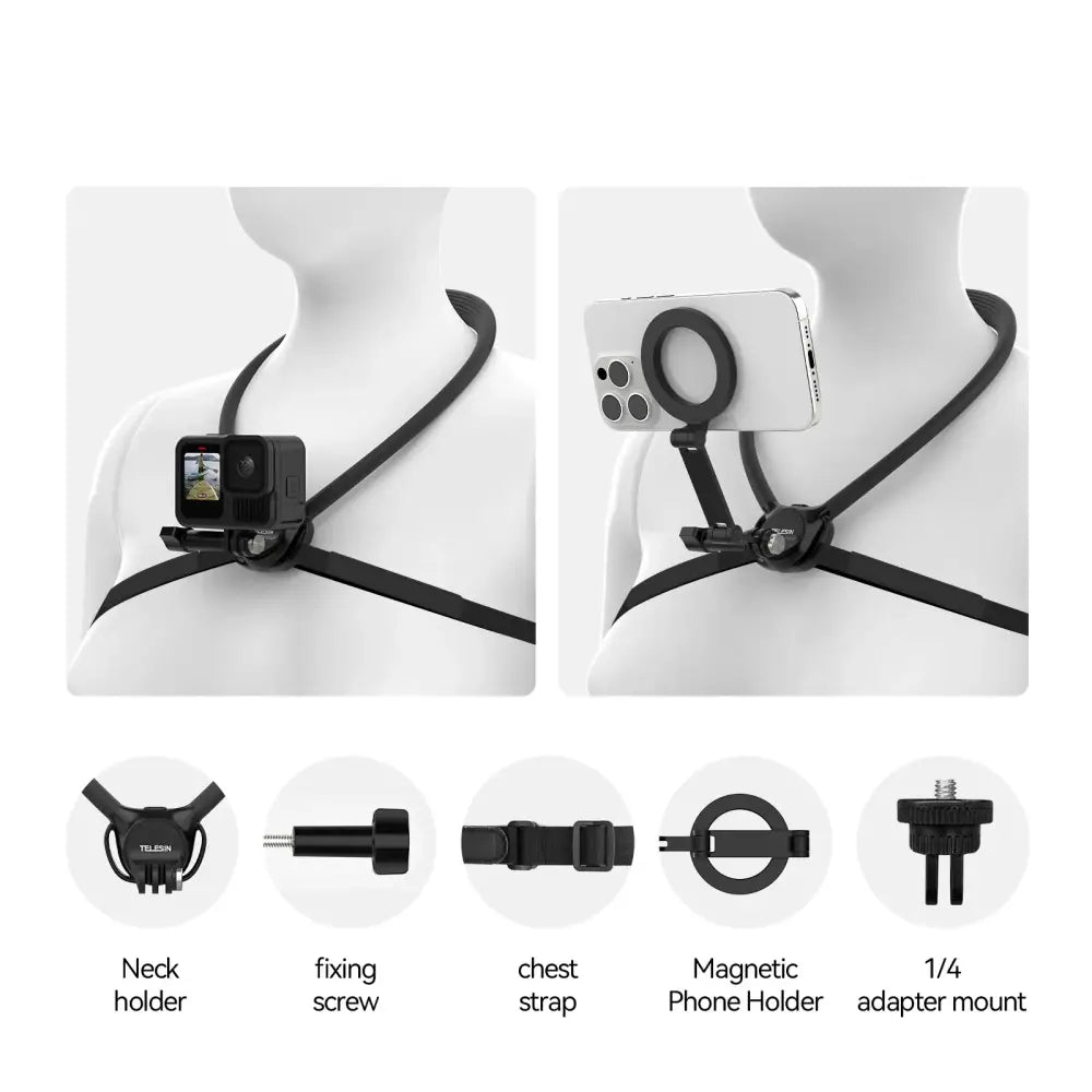 2-in-1 Action Camera Neck Mount