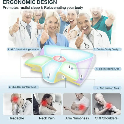 2-in-1 Memory Foam Cervical Neck Pillow (different colours available)