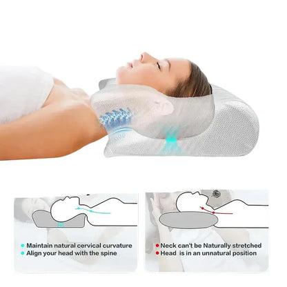 2-in-1 Memory Foam Cervical Neck Pillow (different colours available)