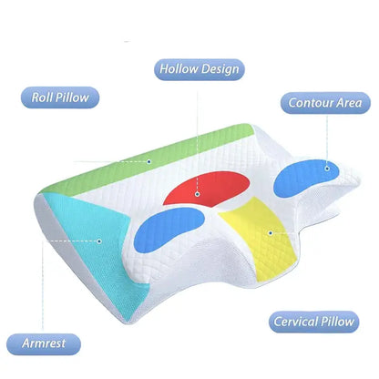 2-in-1 Memory Foam Cervical Neck Pillow (different colours available)