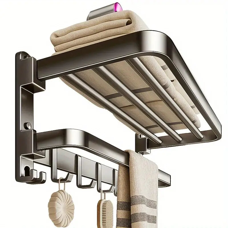 2-Layer Foldable RV Wall-Mount Towel Rack (different sizes available)