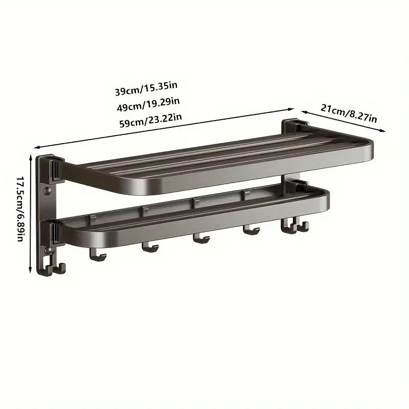 2-Layer Foldable RV Wall-Mount Towel Rack (different sizes available)