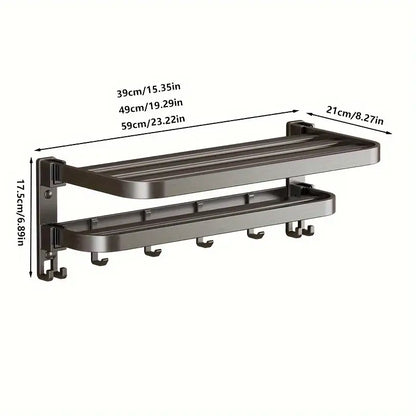 2-Layer Foldable RV Wall-Mount Towel Rack (different sizes available)