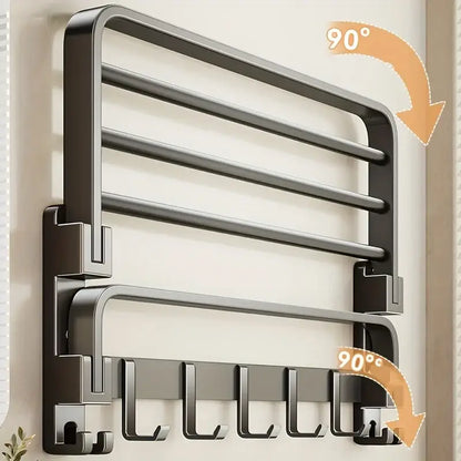 2-Layer Foldable RV Wall-Mount Towel Rack (different sizes available)