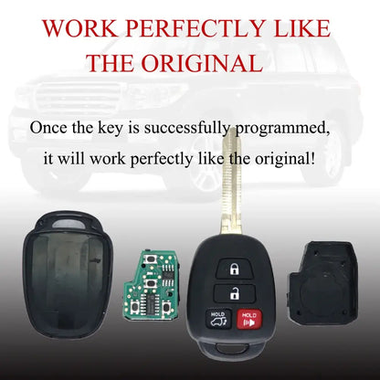 2-Pack Remote Key Fobs H Chip for Toyota RAV4, Highlander & Sequoia (2013–2019)