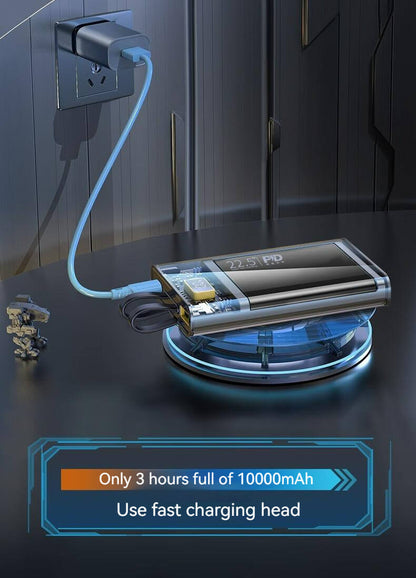 20000mah Display Power Bank With Built-in Cables