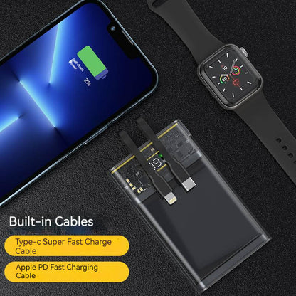 20000mah Display Power Bank With Built-in Cables