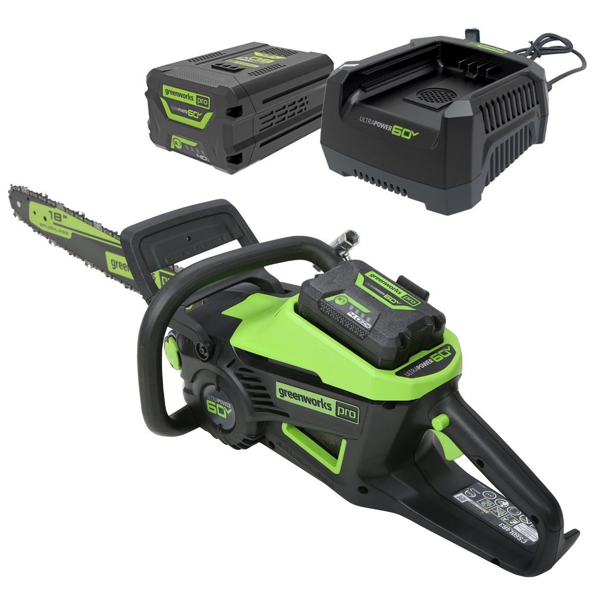 Greenworks 60V Pro Brushless Chainsaw Kit (16″)