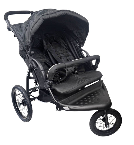 Teina 3-Wheel Twin Stroller - Black