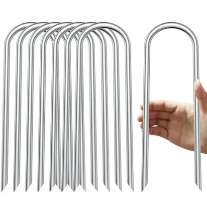 Heavy-Duty U-Shaped Galvanized Steel Trampoline Stakes