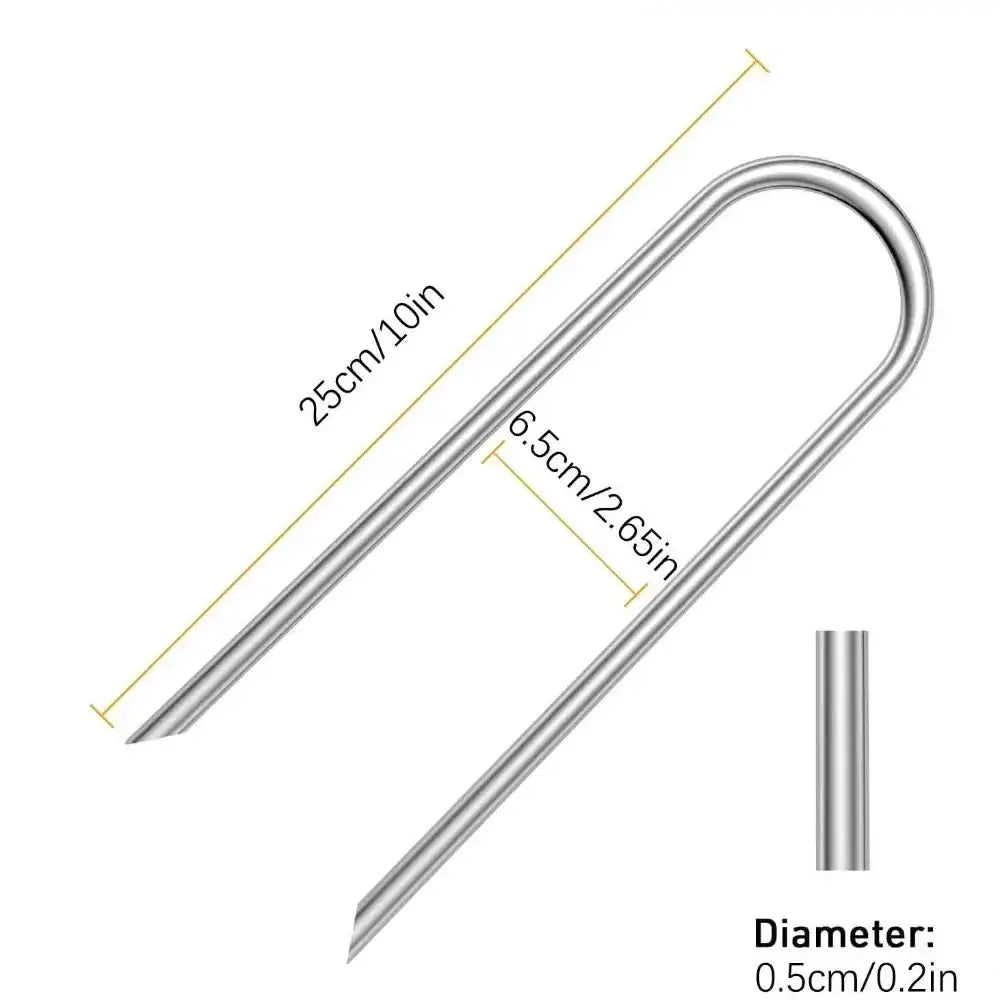 Heavy-Duty U-Shaped Galvanized Steel Trampoline Stakes