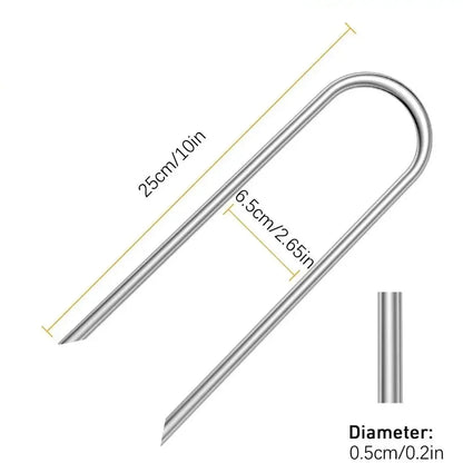 Heavy-Duty U-Shaped Galvanized Steel Trampoline Stakes