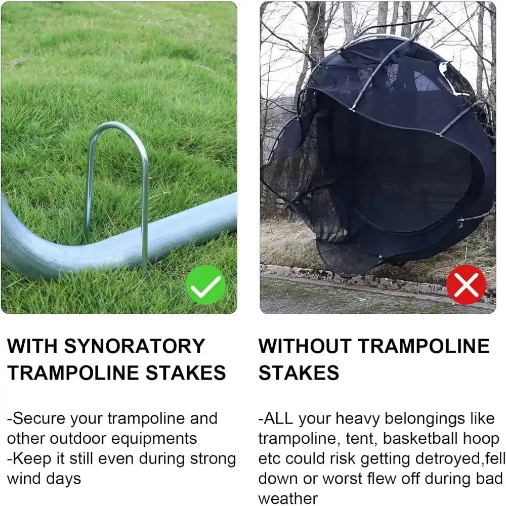 Heavy-Duty U-Shaped Galvanized Steel Trampoline Stakes