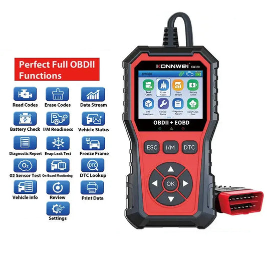 Car Diagnostic Scanner with Battery Test, Fault Code Reader & Real-Time Data Display
