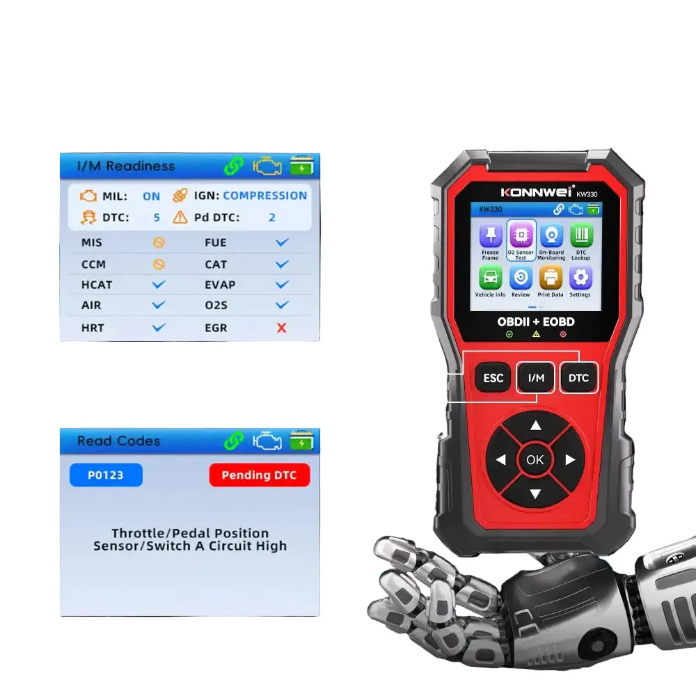Car Diagnostic Scanner with Battery Test, Fault Code Reader & Real-Time Data Display