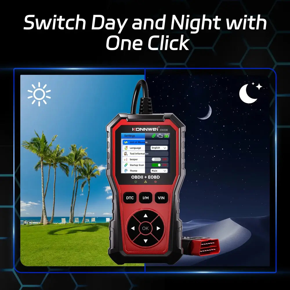 Car Diagnostic Scanner with Battery Test, Fault Code Reader & Real-Time Data Display