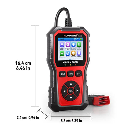 Car Diagnostic Scanner with Battery Test, Fault Code Reader & Real-Time Data Display