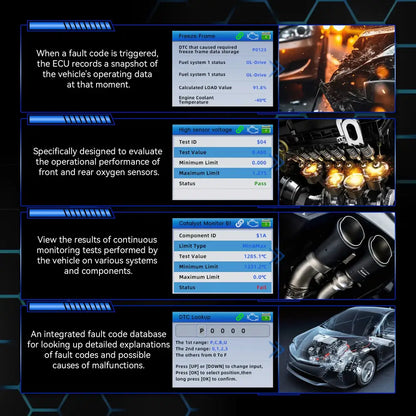 Car Diagnostic Scanner with Battery Test, Fault Code Reader & Real-Time Data Display