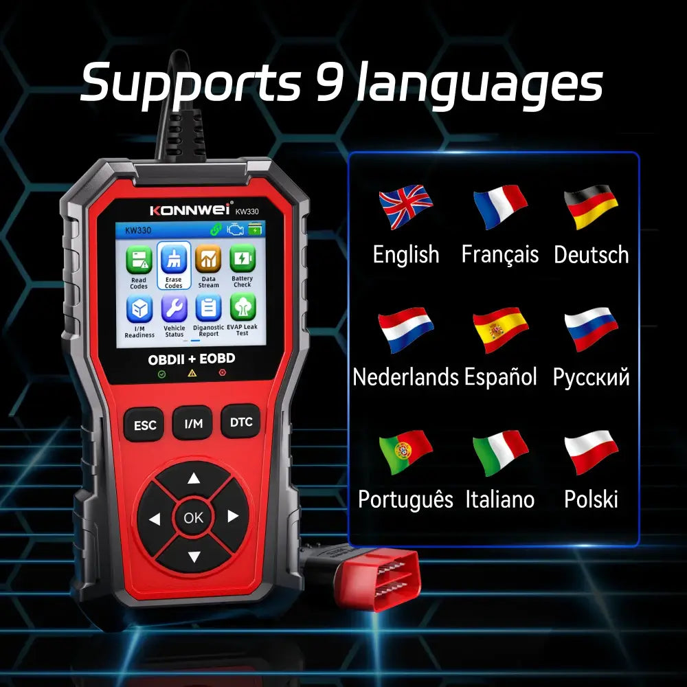 Car Diagnostic Scanner with Battery Test, Fault Code Reader & Real-Time Data Display