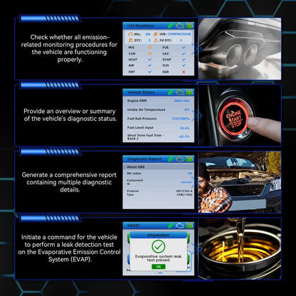 Car Diagnostic Scanner with Battery Test, Fault Code Reader & Real-Time Data Display