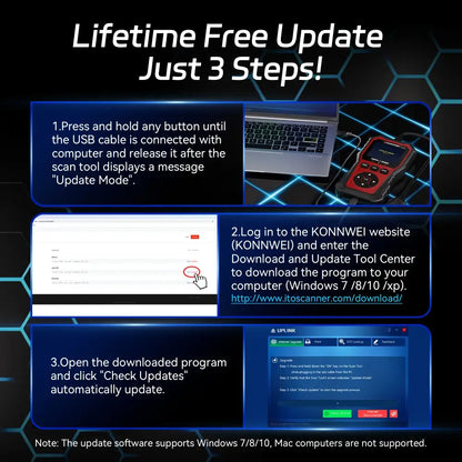 Car Diagnostic Scanner with Battery Test, Fault Code Reader & Real-Time Data Display