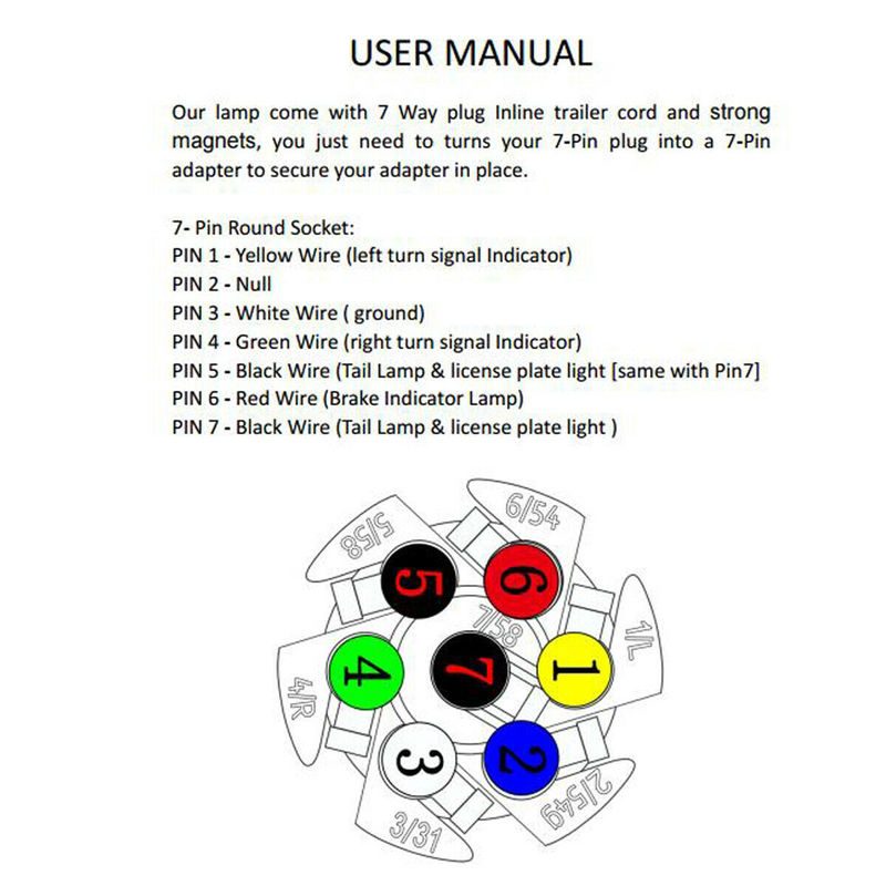 Magnetic LED Trailer Light Kit with 7 Pin Plug