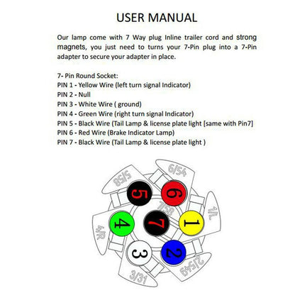 Magnetic LED Trailer Light Kit with 7 Pin Plug