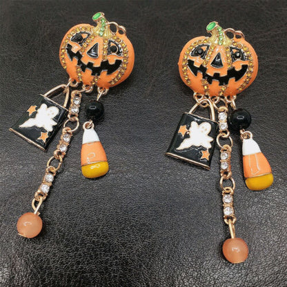 Pumpkin Tassel Earrings for Halloween
