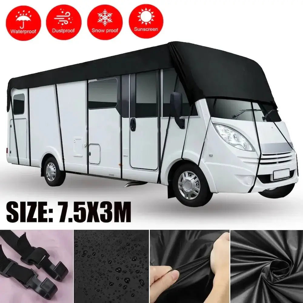 210D Black RV & Motorhome Roof Protective Cover