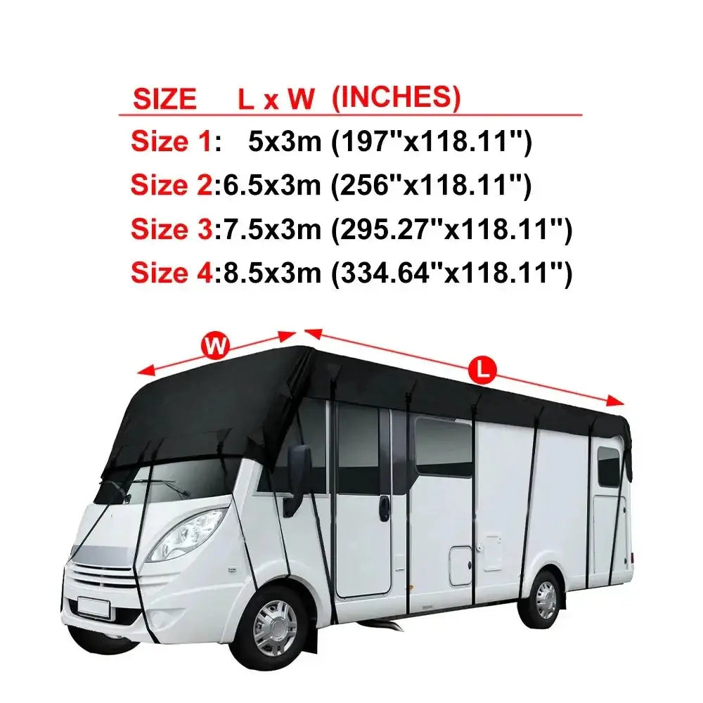 210D Black RV & Motorhome Roof Protective Cover