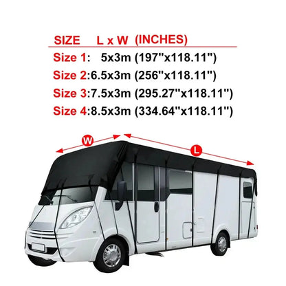 210D Black RV & Motorhome Roof Protective Cover