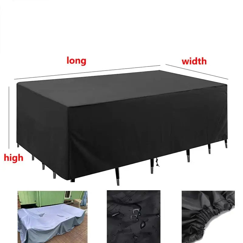 210D Oxford Waterproof Garden Table Cover – UV & Windproof (different sizes available)