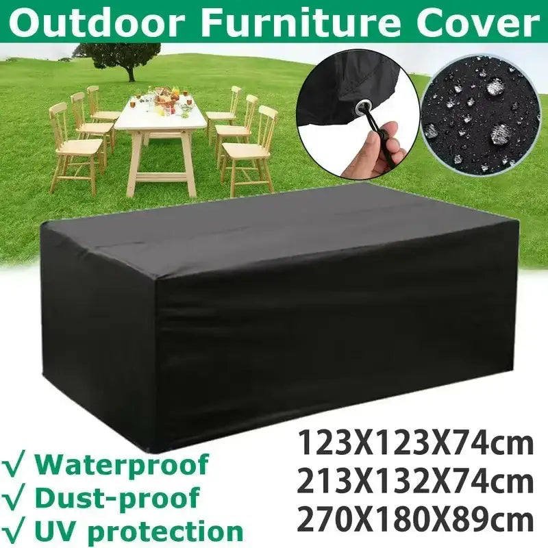 210D Oxford Waterproof Garden Table Cover – UV & Windproof (different sizes available)