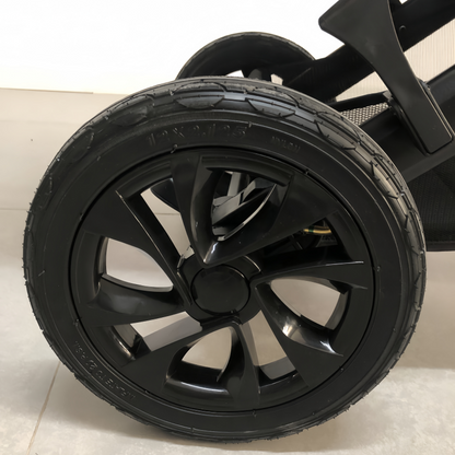 Newborn Pram – EasyGo 1+ Three Wheel Stroller with Car Seat (Black)