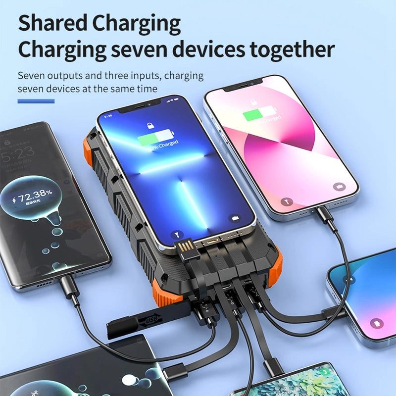 Solar Power Bank With Charging Cable