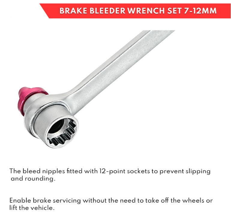 7PCS Brake Bleeder Wrench Set