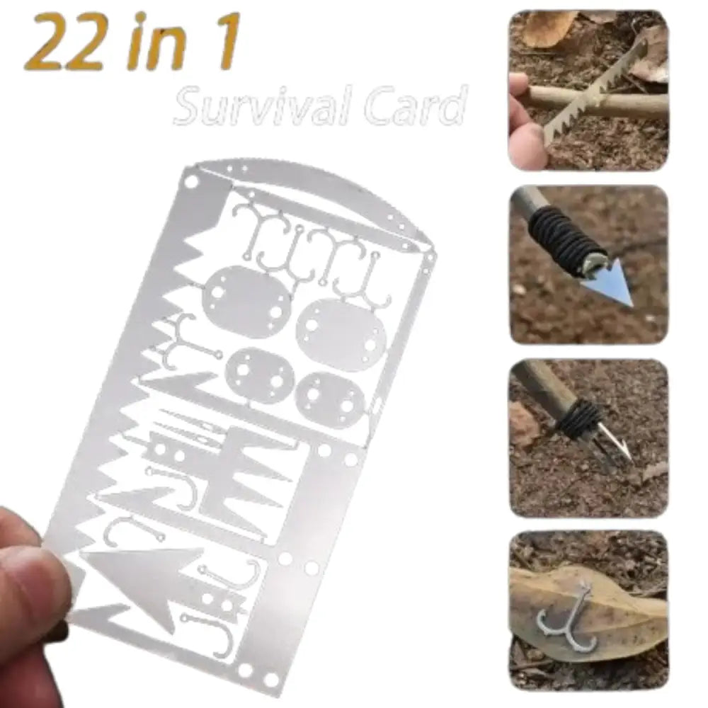 22-in-1 Stainless Steel Survival Tool Card