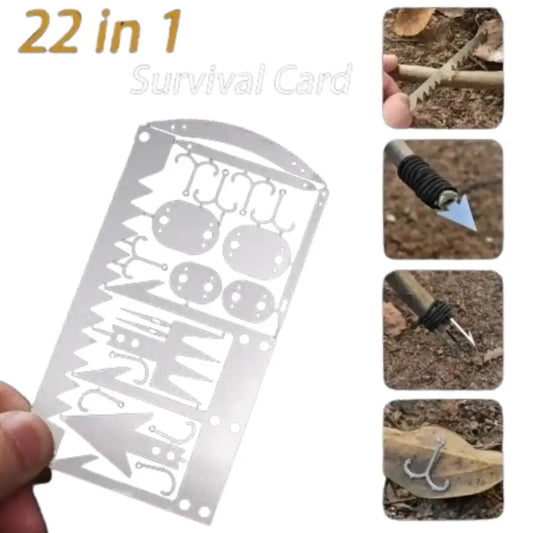 22-in-1 Stainless Steel Survival Tool Card