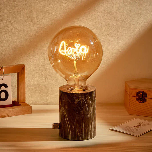Custom Text Vintage Edison Led Filament Modeling Lamp Soft Light Bulbs Decorative Warm Yellow Light Led